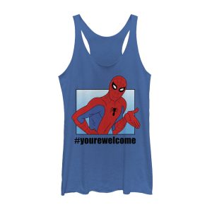 Women’s Marvel Spider-Man #yourewelcome Racerback Tank Top