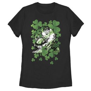 Women’s Marvel St. Patrick’s Day Hulk Clover Field T-Shirt