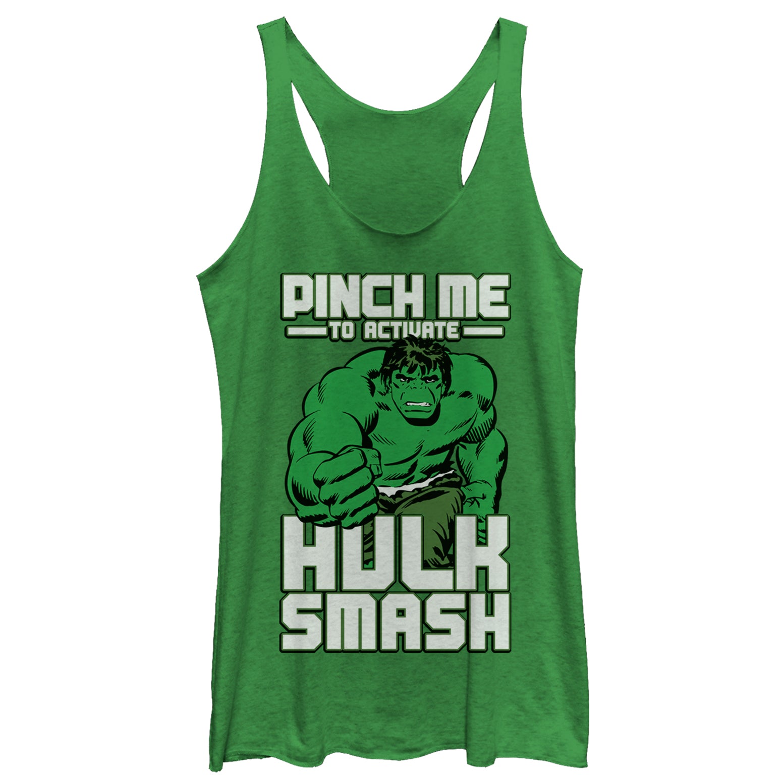 Women's Marvel St. Patrick's Day Hulk Smash Racerback Tank Top Women's Marvel St. Patrick's Day Hulk Smash Racerback Tank Top