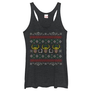 Women’s Marvel Ugly Christmas Loki Racerback Tank Top