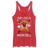 Women’s Marvel Valentine Iron Man Invincible Love Racerback Tank Top