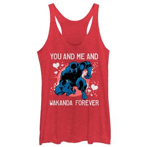 Women’s Marvel Valentine Panther Wakanda Forever Racerback Tank Top