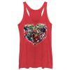 Women’s Marvel Valentine’s Day Avenger Heart Collage Racerback Tank Top
