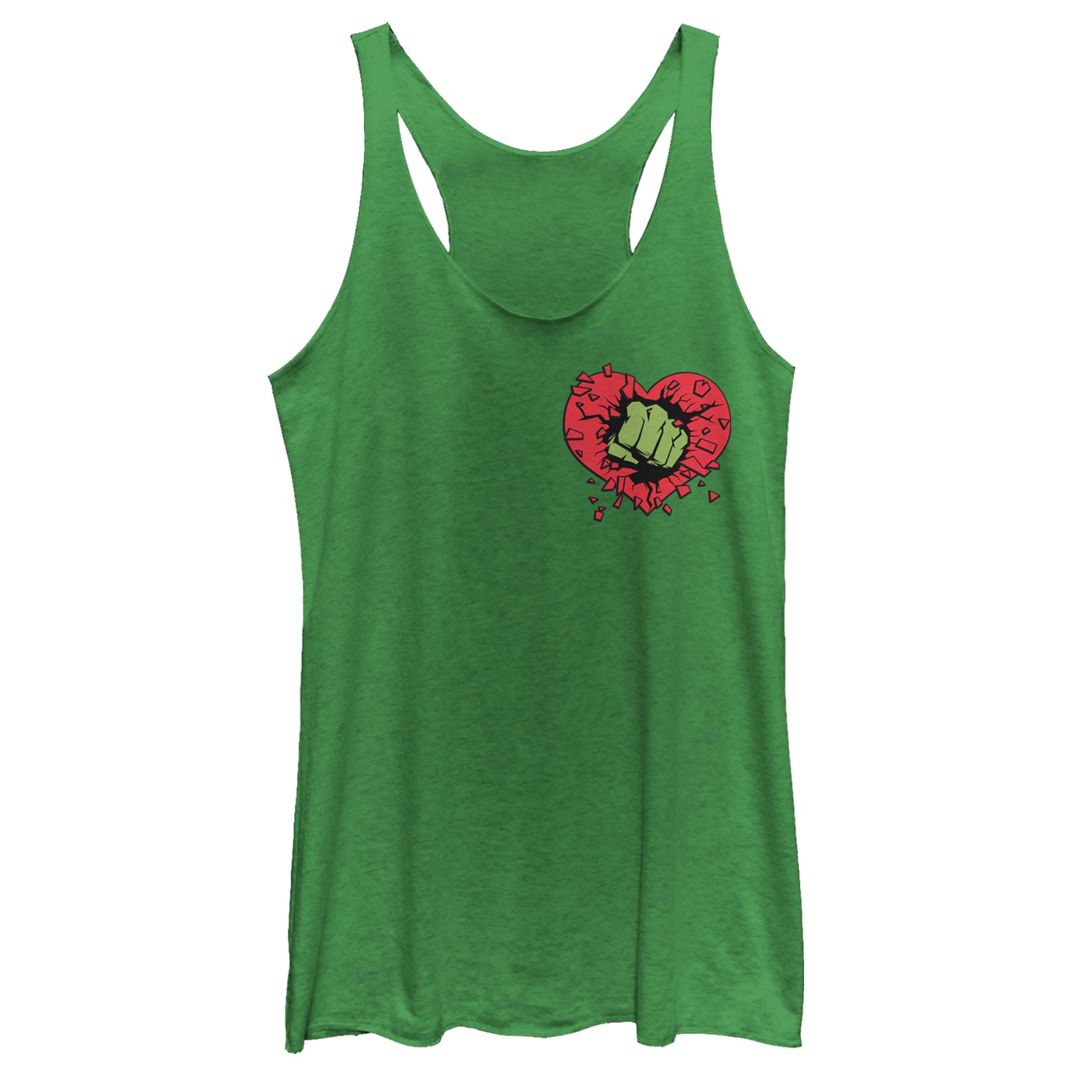 Women's Marvel Valentine's Day Hulk Heart Smash Racerback Tank Top Women's Marvel Valentine's Day Hulk Heart Smash Racerback Tank Top