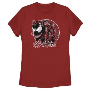 Women’s Marvel Venom Carnage Mask Circle T-Shirt