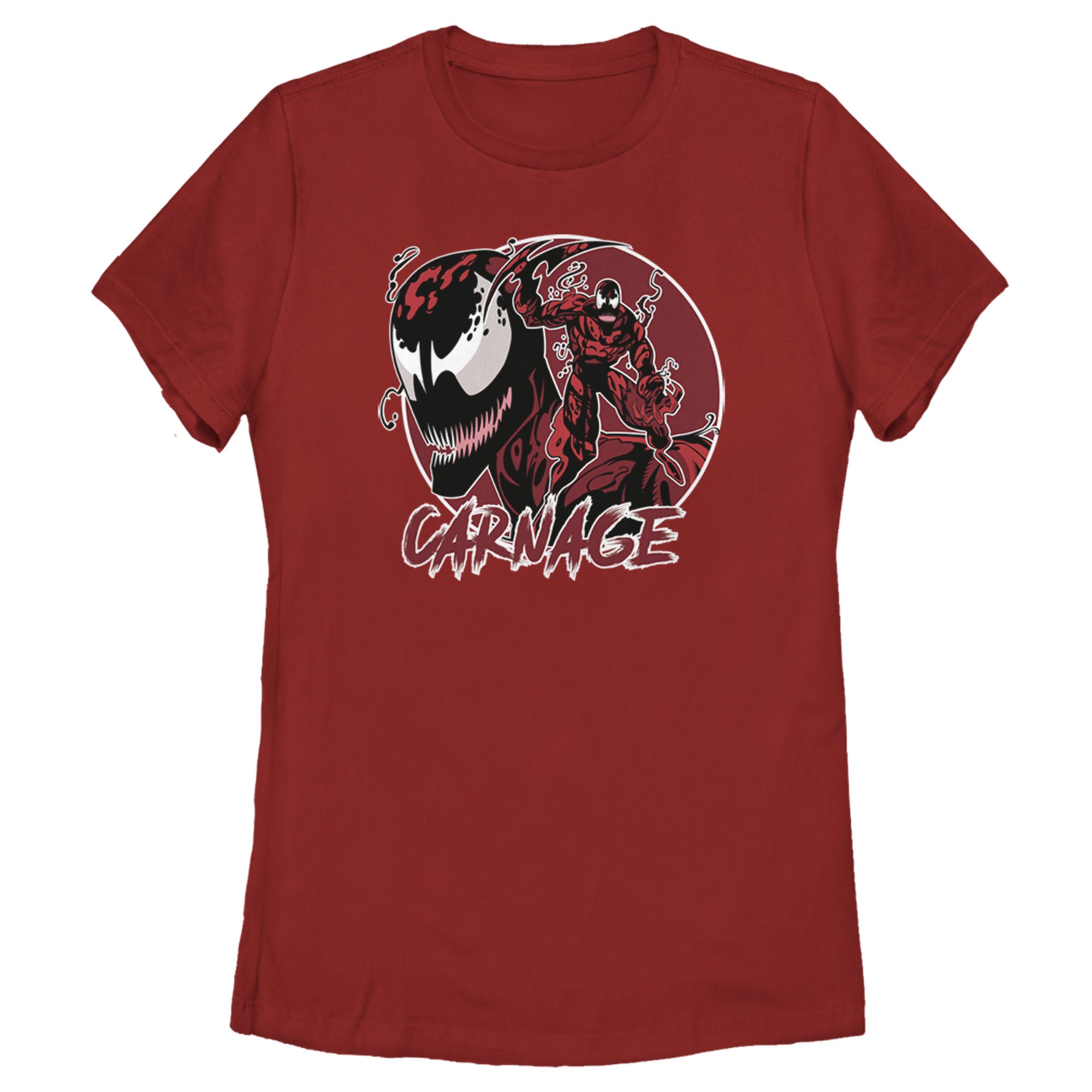Women's Marvel Venom Carnage Mask Circle T-Shirt Women's Marvel Venom Carnage Mask Circle T-Shirt
