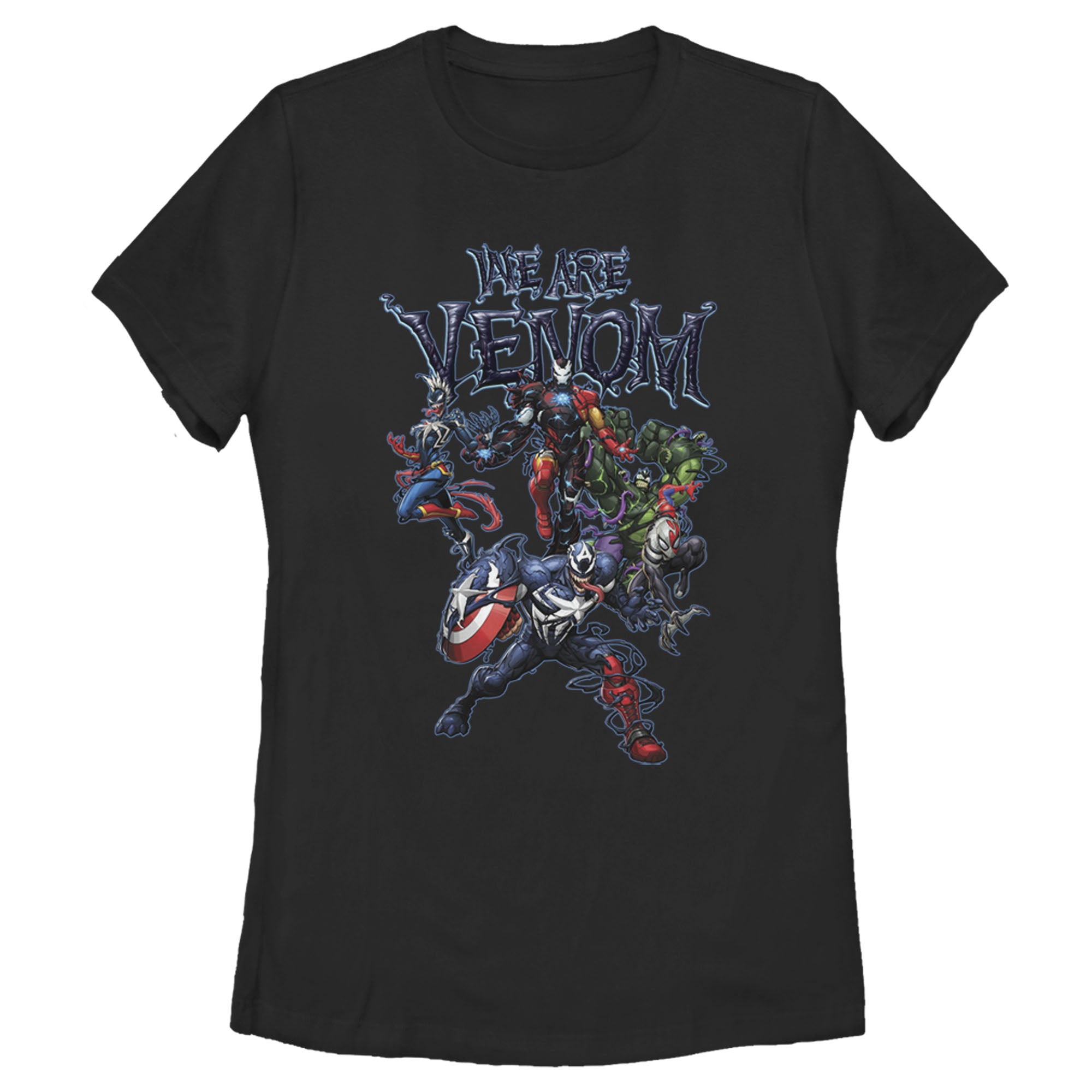 Women's Marvel We Are Venom Character Menagerie T-Shirt Women's Marvel We Are Venom Character Menagerie T-Shirt