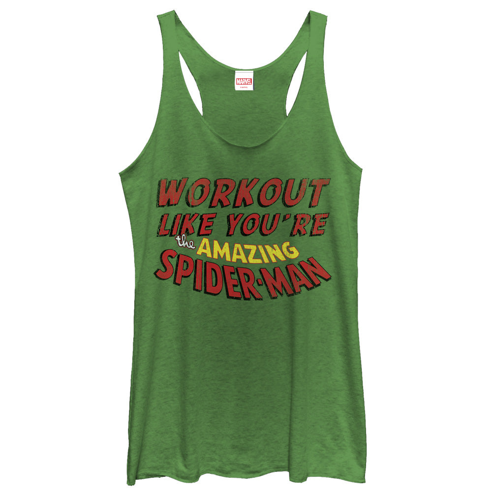 Women's Marvel Work Out Like Spider-Man Racerback Tank Top Women's Marvel Work Out Like Spider-Man Racerback Tank Top