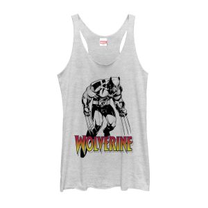 Women’s Marvel X-Men Wolverine Grayscale Racerback Tank Top