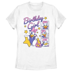Women’s Mickey & Friends Daisy Duck Birthday Star Girl T-Shirt