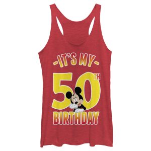 Women’s Mickey & Friends It’s My 50th Birthday Racerback Tank Top