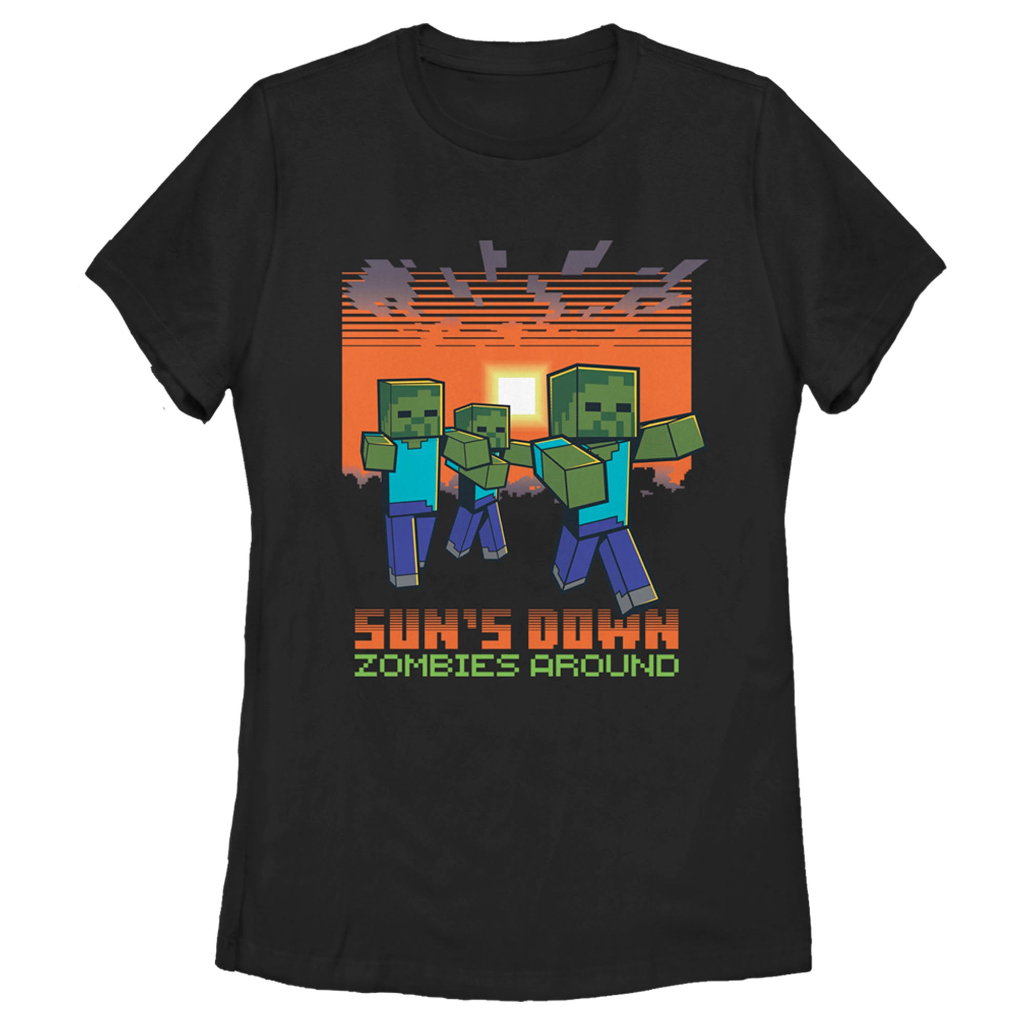 Women's Minecraft Sun's Down Zombies Around T-Shirt Women's Minecraft Sun's Down Zombies Around T-Shirt