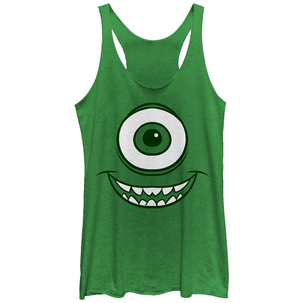 Women's Monsters Inc Mike Wazowski Eye Racerback Tank Top Women's Monsters Inc Mike Wazowski Eye Racerback Tank Top