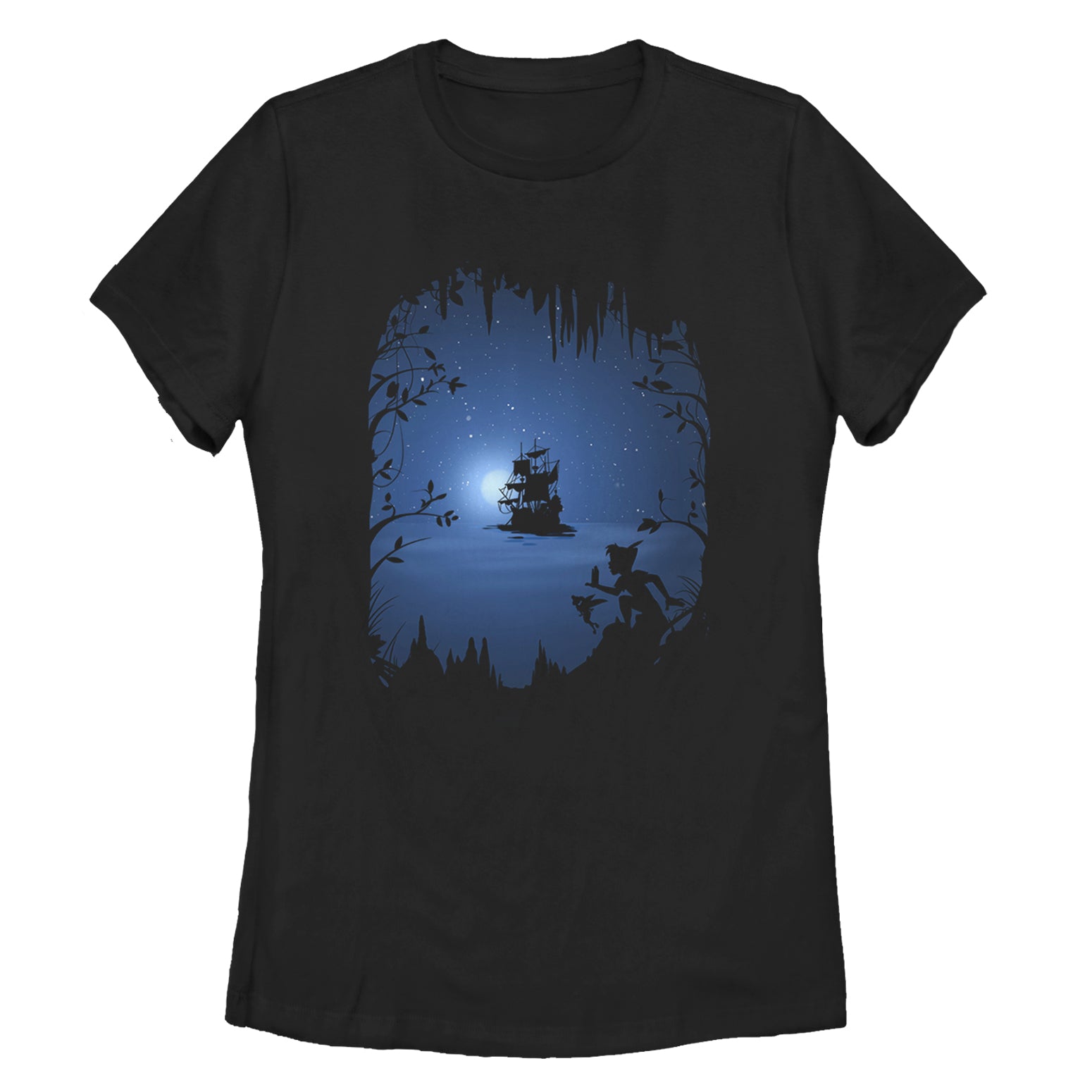 Women's Peter Pan Full Moon Boat T-Shirt Women's Peter Pan Full Moon Boat T-Shirt
