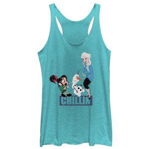 Women’s Ralph Breaks the Internet Elsa Chillin Racerback Tank Top