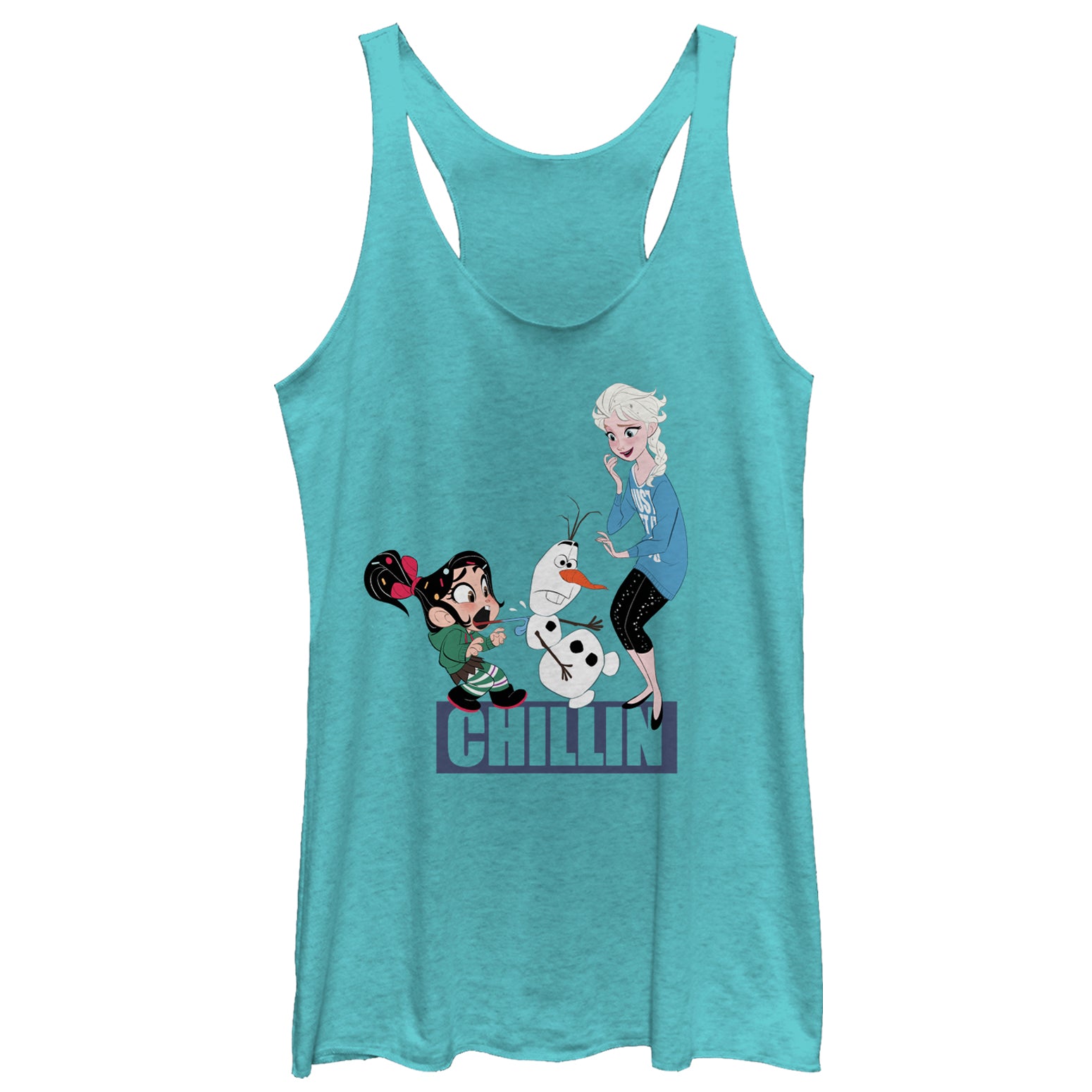 Women's Ralph Breaks the Internet Elsa Chillin Racerback Tank Top Women's Ralph Breaks the Internet Elsa Chillin Racerback Tank Top