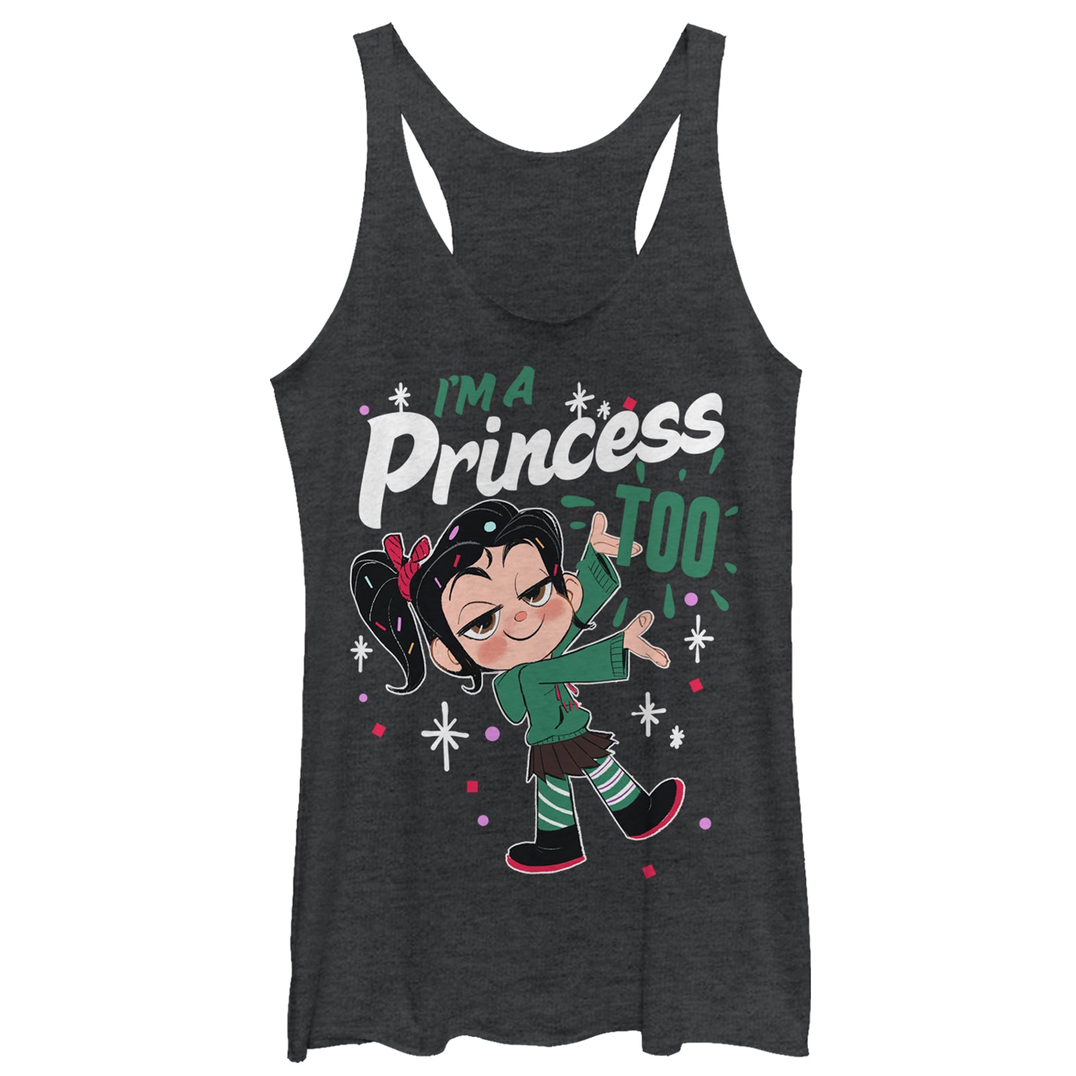 Women's Ralph Breaks the Internet Princess Vanellope Racerback Tank Top Women's Ralph Breaks the Internet Princess Vanellope Racerback Tank Top