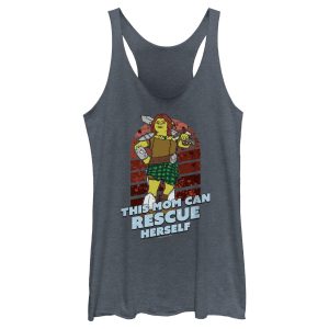 Women’s Shrek This Mom Can Rescue Herself Racerback Tank Top