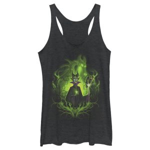 Women’s Sleeping Beauty Dark Detailed Maleficent Racerback Tank Top