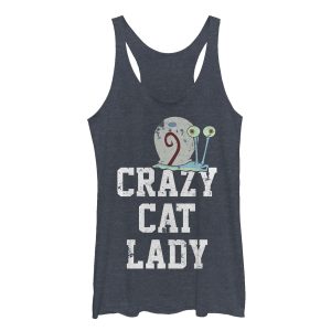 Women’s SpongeBob SquarePants Gary Crazy Cat Lady Racerback Tank Top