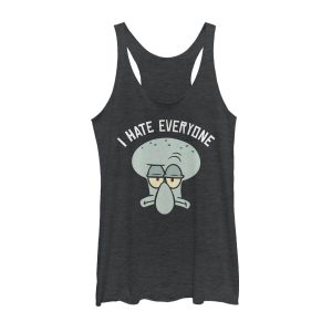 Women’s SpongeBob SquarePants Squidward Hates Everyone Racerback Tank Top