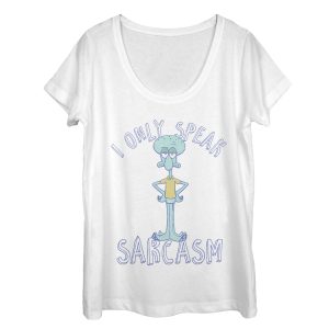 Women’s SpongeBob SquarePants Squidward Speaks Sarcasm Scoop Neck