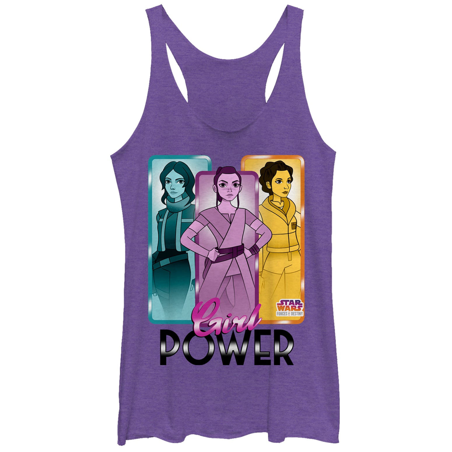 Women's Star Wars Forces of Destiny Girl Power Racerback Tank Top Women's Star Wars Forces of Destiny Girl Power Racerback Tank Top