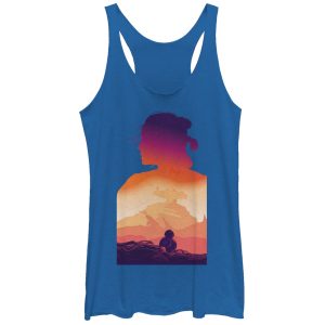 Women’s Star Wars Forces of Destiny Rey Sunset Silhouette Racerback Tank Top