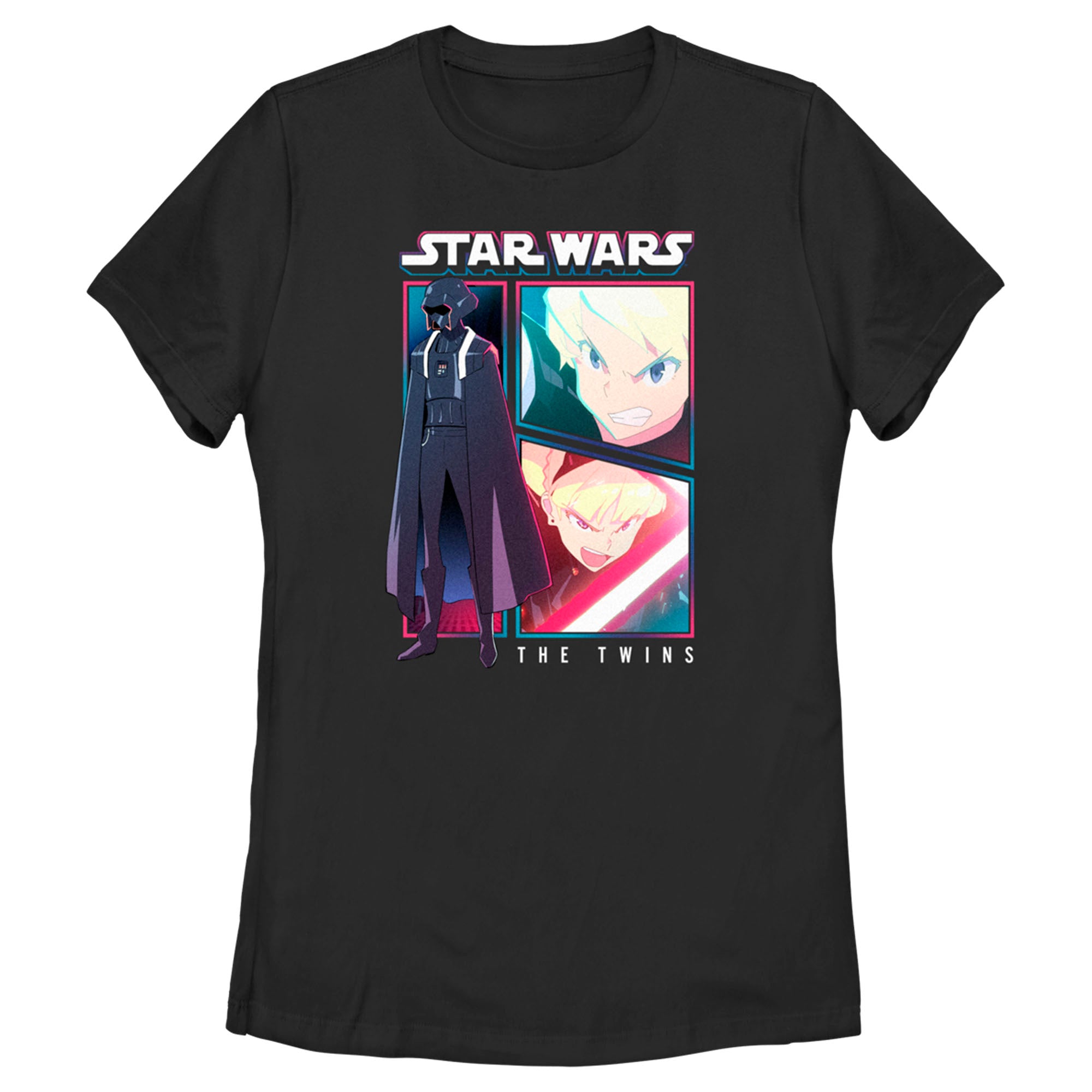 Women's Star Wars Visions The Twins Comic Panels T-Shirt Women's Star Wars Visions The Twins Comic Panels T-Shirt