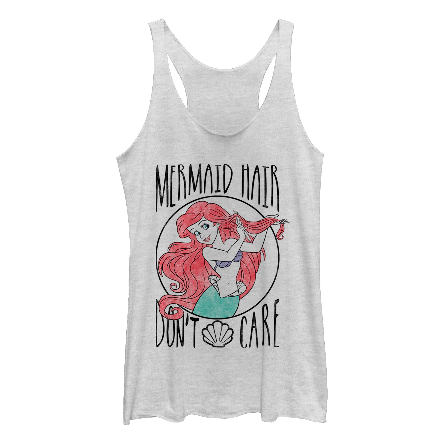 Women's The Little Mermaid Ariel Hair Don't Care Racerback Tank Top Women's The Little Mermaid Ariel Hair Don't Care Racerback Tank Top