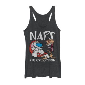Women’s The Ren & Stimpy Show Naps Fix Everything Racerback Tank Top
