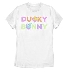 Women’s Toy Story Ducky & Bunny Rainbow Text T-Shirt