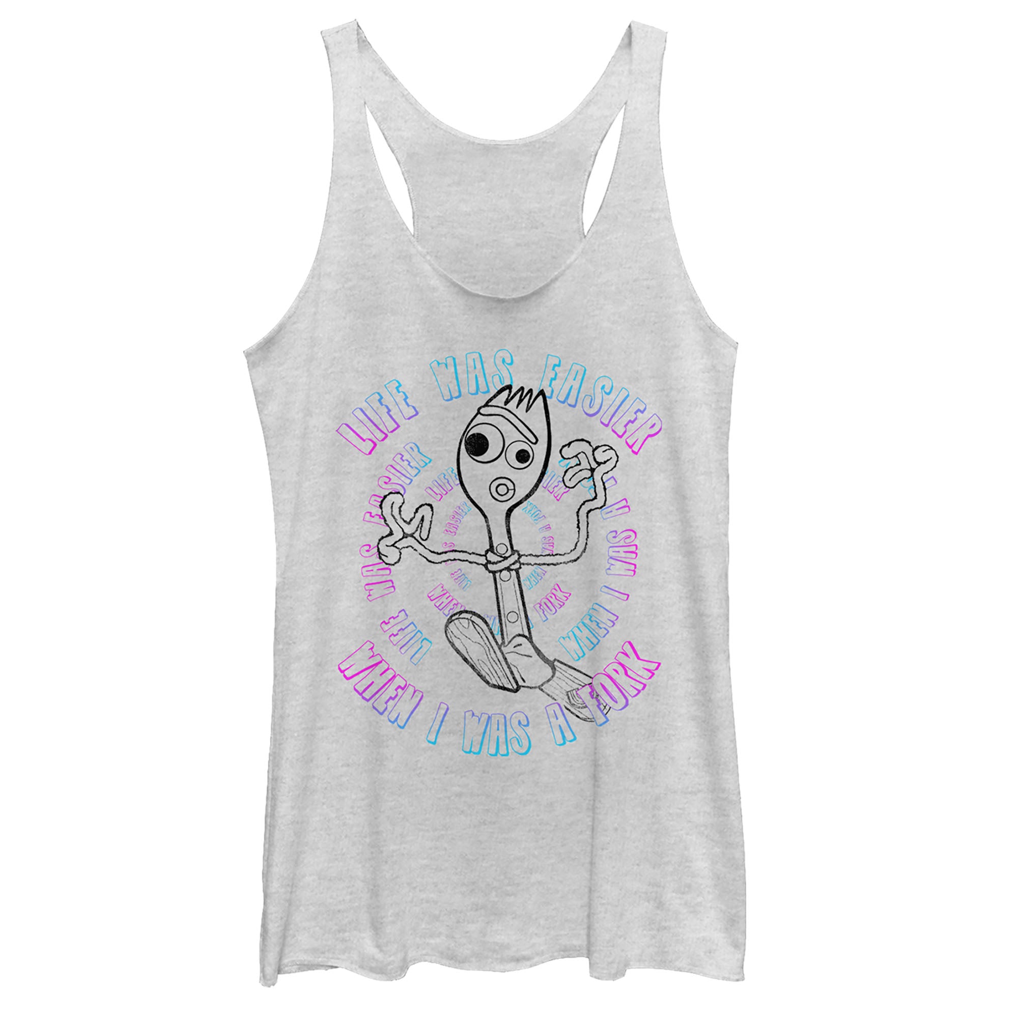 Women's Toy Story Forky Stay Weird Racerback Tank Top Women's Toy Story Forky Stay Weird Racerback Tank Top