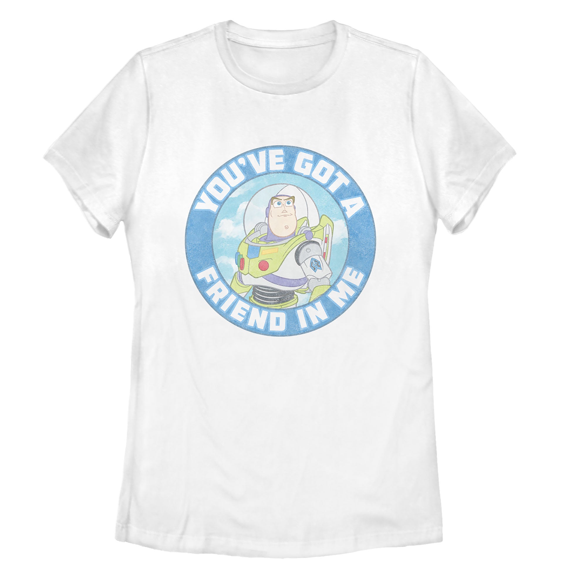Women's Toy Story Friend in Me Buzz Circle T-Shirt Women's Toy Story Friend in Me Buzz Circle T-Shirt