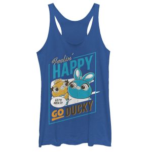 Women’s Toy Story Happy Go Ducky & Bunny Racerback Tank Top
