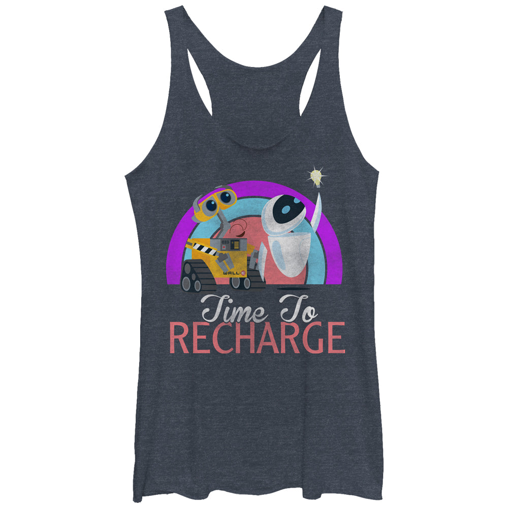Women's Wall-E Time to Recharge Racerback Tank Top Women's Wall-E Time to Recharge Racerback Tank Top