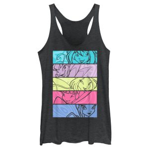 Women’s Winx Club Colorful Panel Characters Racerback Tank Top
