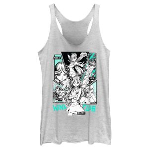 Women’s Winx Club Comic Box-up Group Racerback Tank Top