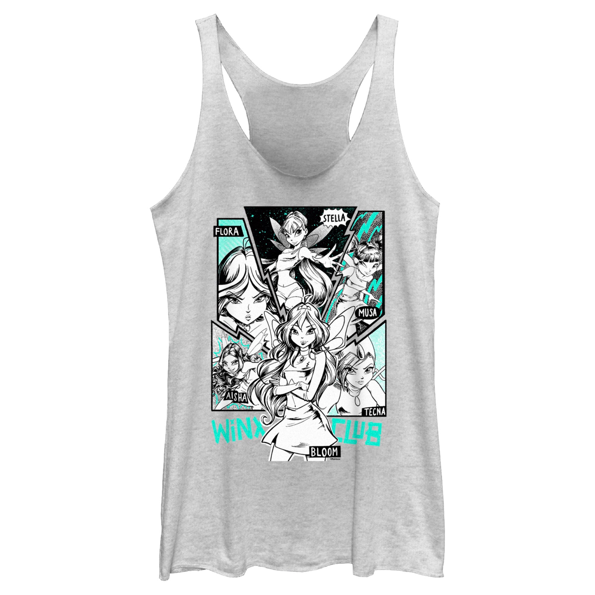 Women's Winx Club Comic Box-up Group Racerback Tank Top Women's Winx Club Comic Box-up Group Racerback Tank Top