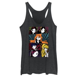 Women’s Winx Club Group Comic Panels Portraits Racerback Tank Top