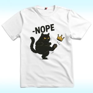NOPE, No Kings in America Black Cat Shirt, Anti Trump