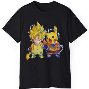 Rare Pikachu And Son Goku Shirt Pokemon Dragon Ball