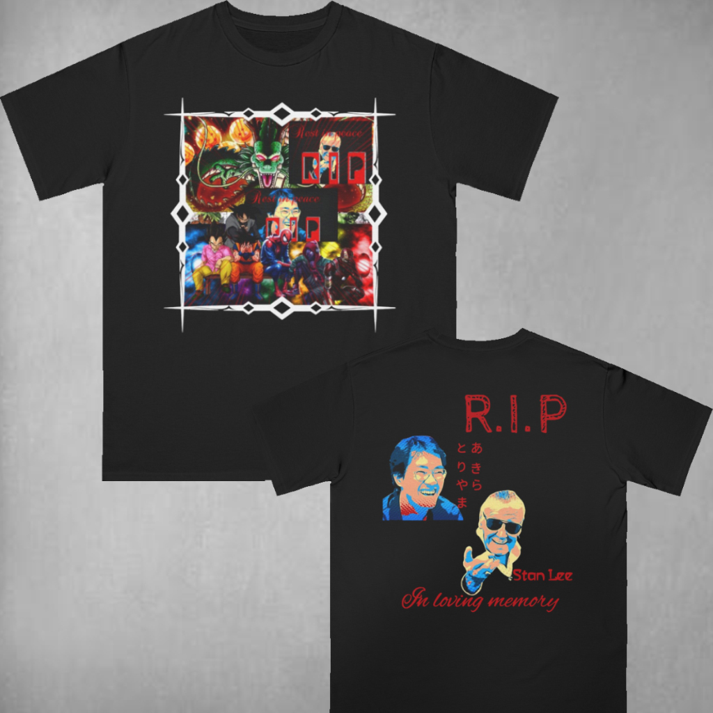 Rare Stan Lee Akira Toriyama Shirt Double Sided Rare Stan Lee Akira Toriyama Shirt Double Sided
