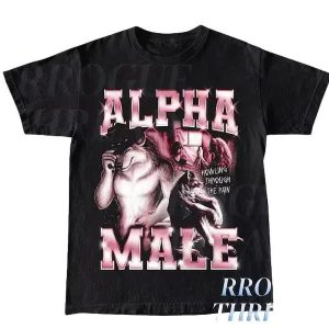Alpha male shirt, Funny graphic tee, Wolf alpha male shirt, Pink graphic tee, Funny unisex t-shirt, Wolf graphic tee, Offensive shirt 8547010412778