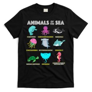 Animals Of The World Sea Creatures Funny Ocean Humor Meme T-Shirt