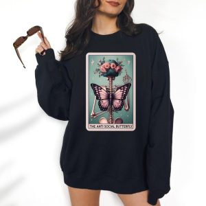 Anti-Social Butterfly Hoodie – DTF Print, Unisex T-Shirt, Funny Tee, Funny Apparel