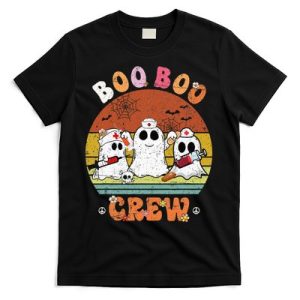 Boo Boo Crew Nurse Ghost Funny Halloween Costume Matching T-Shirt