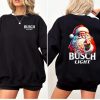 Busch Light, Santa Middle Finger Funny Red Santa Christmas 2 Sided Sweatshirt, Christmas Sweatshirt with beer, Perfect for outings and holidays