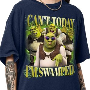 Can’t Today I’m Swamped Shirt, Shrek Funny Trending Shirt, Fiona and Shrek Tshirt, Funny Shrek Trending Tee, Gift For Her, Classic Cotton Shirt