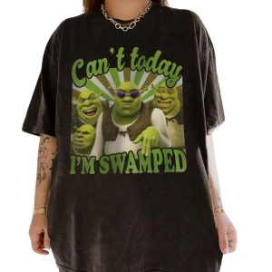 Can’t Today I’m Swamped Vintage Shirt, Funny Shrek Trendin